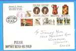 Envelope Circulated U.S. Franking Beautiful, Birds, Folk Art, Christmas, Scott Fitzgerald - Porcelaine