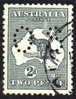 Australia 1913 Kangaroo 1st Watermark 2d Grey Perf Small OS Used - Actual Stamp - Nice - Usati