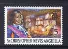 CHRISTOPHER NEVIS ANGUILLA - 1977 5c DEFINITIVE STAMP WMK W14 CHALK PAPER FINE MNH ** - St.Christopher-Nevis & Anguilla (...-1980)