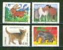 Magazine Pour Enfant - SUEDE - Dessin - Chat - Lapin, Cheval, Elephant - N° 1699 à 1702 - 1992 - Used Stamps