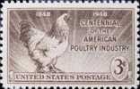 1948 USA 100 Years Of Poultry Industry  Stamp Sc#968 Rooster Cock Sun - Ongebruikt