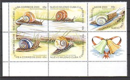 Cuba 2000 Mi.No. 4324 - 4328 Kuba Millennium Colored Snails  1 Bl MNH**   10€ - Coneshells