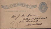 Canada-Postal Stationery Postcard Circulated In 1882- From St.Chrysostoms,to Montreal  - 2/scans - 1860-1899 Règne De Victoria