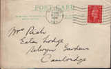England- Postcard Circulated In 1939,from  Kilburn To Cambridge - 2/scans - Cartas & Documentos