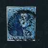 Belgique Epaulette 1849 N°2, 20c Bleu Obl. P84 De Mouscron (margée). - 1849 Schulterklappen