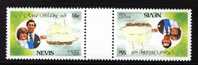 NEVIS - 1981 ROYAL WEDDING 55c GUTTER PAIR TETE BECHE FINE MNH ** - St.Kitts Und Nevis ( 1983-...)