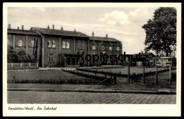 ÄLTERE POSTKARTE EMSDETTEN AM BAHNHOF KIOSK ZEITUNGEN Station Gare Ansichtskarte AK Cpa Postcard - Emsdetten