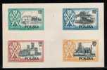 POLAND SLANIA 1954 10TH ANNIV 2ND REP FREIGHTER SOLDEK COLOUR PROOFS 1,55 ZL BY SLANIA NO GUM Ships Trains Steel Castles - Unused Stamps
