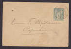 France Postal Stationery Ganzsache Enveloppe Allegorie Deluxe ASTIA Corse (Korsika) 1891 To Copenhague Danemark - Standard- Und TSC-Briefe (vor 1995)