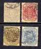 SOUTH AFRICA TRANSVAAL 1894 Used Stamps Definitives 4 Lower Values Only (not Complete Nrs. 35-38 - Transvaal (1870-1909)