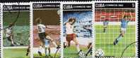 Flaggen Fußball-WM Spanien 1982 Kuba 2685/8 O 2€ Spiel-Szene Fußballer Dribbling Spieler Torschuß Flags Set Bf Cuba - 1982 – Espagne