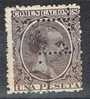 1 Pta Alfonso XIII Pelon, Perforado T.1 Telegrafos Edifil 226 T - Gebraucht