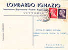 VITTORIA  - PALERMO - Card / Cartolina Pubblicitaria  - 29.11.1945 - Imp. Cent. 20 + Lire 1 Senza Fasci - Storia Postale