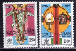 CITTÀ DEL VATICANO VATIKAN VATICAN 1996 UNIONE BRESTLITOVSK E UZHOROD UNION SERIE COMPLETA COMPLETE SET MNH - Unused Stamps