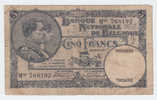 Belgium BELGIQUE 5 Francs 04-07-1927 RARE Banknote P 97b  97 B - 5 Francos