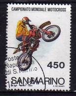 REPUBBLICA DI SAN MARINO 1984 CAMPIONATO MONDIALE DI MOTOCROSS LIRE 450 USATO USED OBLITERE' - Oblitérés