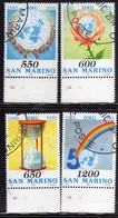 REPUBBLICA DI SAN MARINO 1995 ONU 50° ANNIVERSARIO UN ANNIVERSARY UNO SERIE COMPLETA COMPLETE SET USATA USED OBLITERE' - Oblitérés