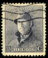 COB  169 (o)  / Yvert Et Tellier N° : 169 (o)  [dentelure : 11¼ X 11½] - 1919-1920 Roi Casqué