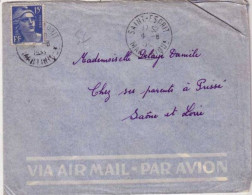 MARTINIQUE - 1953 - TIMBRE De FRANCE TYPE GANDON Sur LETTRE Par AVION De SAINT ESPRIT Pour PRISSE - Brieven En Documenten