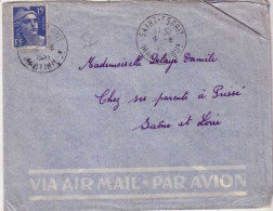 MARTINIQUE - 1953 - TIMBRE De FRANCE TYPE GANDON Sur LETTRE Par AVION De SAINT ESPRIT Pour PRISSE - Covers & Documents