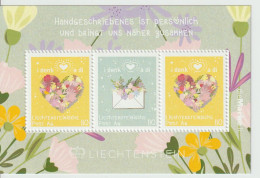 Liechtenstein Block 2022 I Denk A Di - Flowers - Heart - Letter ** - Ongebruikt