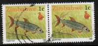 ZIMBABWE  Scott #  614  VF USED Pair - Zimbabwe (1980-...)