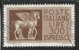 ITALIA REPUBBLICA ITALY REPUBLIC 1968 1976 ESPRESSI SPECIAL DELIVERY ESPRESSO PEGASO LIRE 300 USATO USED OBLITERE' - Express/pneumatic Mail