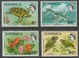 Dominica 1970 MiNr. 296 - 299  FISHES TURTLES BIRDS PARROTS 4v MNH** 8,00 € - Pappagalli & Tropicali