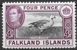 Falkland Islands 1942 MiNr. 85 Falklandinseln Birds Magellan Goose George VI 1v MLH* 2.40 € - Gänsevögel