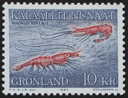 Greenland 1982 MiNr. 133 Dänemark Grönland Marine Life Caridean Shrimps 1v MNH**  3,00 € - Crustacés