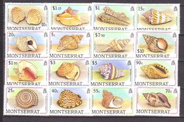 Montserrat 1988 Mi.No. 710 - 725 Marine Life Shells 16v MNH** 40,00 € - Coneshells