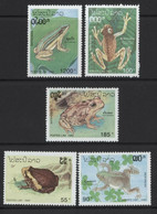 Laos 1993 Mi.No. 1348 - 1352  Reptiles & Amphibians  Frogs 5v MNH** 8,00 € - Frogs