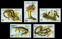 Laos 1994 MiNr. 1414 - 1419 Reptiles & Amphibians   Snakes 5v MNH** 5,50 € - Serpents