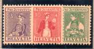 SUISSE : TP N° 154/156 * - Unused Stamps