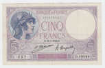 FRANCE 5 FRANCS 1924 P 72c  72 C - 5 F 1917-1940 ''Violet''