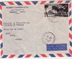 OCEANIE - 1957 - YVERT N°PA32 Seul Sur LETTRE Par AVION De PAPEETE Pour LYON - Briefe U. Dokumente