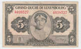 LUXEMBOURG 5 FRANCS 1944 P 43b 43 B - Luxemburg