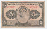 LUXEMBOURG 5 FRANCS 1944 P 43b 43 B - Luxembourg