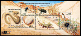 Namibia 2000 MiNr. 1017 - 1022 (Block 53) Animals REPTILES BUGS BIRDS 1bl MNH**  7,50 € - Schlangen