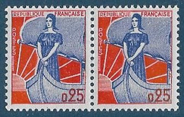 France - 1959/60  - Paire De Marianne à La Nef - Y&T N° 1234 ** Luxe Neuf 1er Choix ( Gomme D'origine Intacte ) - 1959-1960 Marianne In Een Sloep