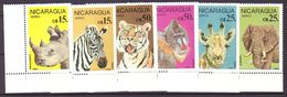 Nicaragua 1986 MiNr. 2711 - 2716 Animals Tiere 6v MNH** 6,00 € - Rhinozerosse