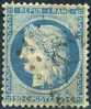 1870 Francia, Cerere 20 Cent. Azzurro Usato Cat. Unificato Nr.37 - 1870 Asedio De Paris