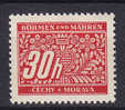 Böhmen & Mähren Portomarke 1939 Mi. 4    30 H Ziffernzeichnung MNH** - Neufs