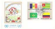 48292)lettera F.d.c. Nazioni Unite Serie Unicef Con 4 Valori + Annullo - Other & Unclassified