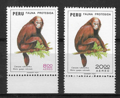 Peru 1974 MiNr. 976 - 977 Monkey Bald Uakari 2v MNH** 3,50 € - Apen