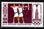 MONGOLIE     N° 1053  * *   JO  1980 Tir A L Arc - Archery