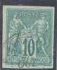 1877 Sage 10 Cent. Verde Usato Cat. Yvert Nr.32 - Sage
