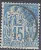 1881 Sage 15 Cent. Bleu Usato Cat. Yvert Nr.51 - Alphee Dubois