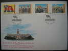 FDC 1996 President Stamps Satellite Train Crane Balloon National Flag Computer Space - Asie