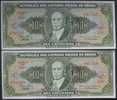 2 X 1 Centavo Over 10 Cruzeiros ND (WPM 183a) Subsequent Serial Numbers - Brasil